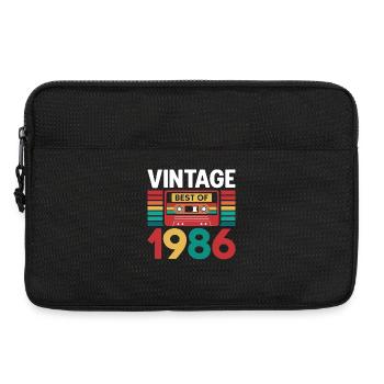 40e Anniversaire 40 ans 1986 Cadeau Vintage Rétro - Sacoche pour ordinateur portable 13 pouces - noir - Devant