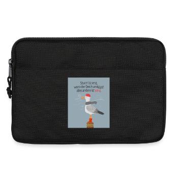 Norddeutscher Humor Deich Sturm Wind Spruch - Laptoptasche 13" - Schwarz - Vorne