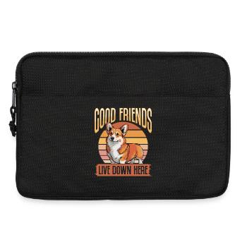 Funny Dog Breed Corgi - Laptop bag 13" - black - Front