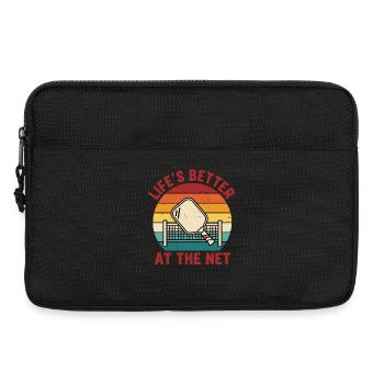 Pickleball Life's Better At The Net Funny Player - Laptop bag 13" - black - Front