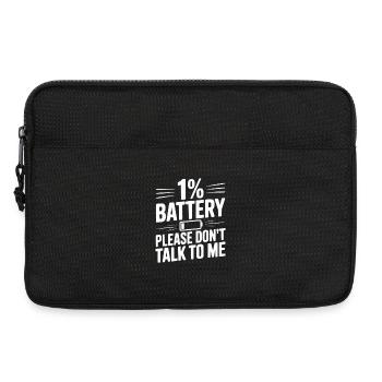 1 % de batterie, s’il te plaît, ne me parle pas - Sacoche pour ordinateur portable 13 pouces - noir - Devant