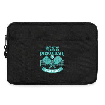 Pickleball : Reste hors de la cuisine, joue dur, drôle - Sacoche pour ordinateur portable 13 pouces - noir - Devant