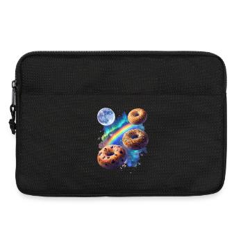 Kosmische Donuts über Regenbogenraum - Laptoptasche 13" - Schwarz - Vorne