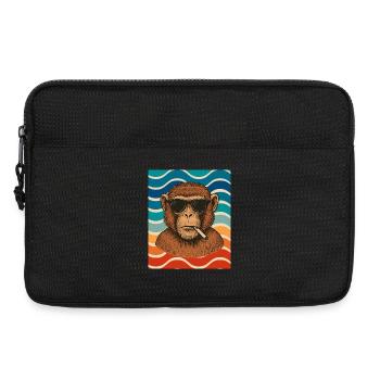Wellen-Chimp mit Sonnenbrille - Laptoptasche 13" - Schwarz - Vorne