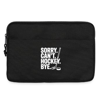 Entschuldigung. Geht nicht. Eishockey. Tschüss. - Laptoptasche 13" - Schwarz - Vorne