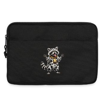 Motif drôle de vache laveur croisée - Sacoche pour ordinateur portable 13 pouces - noir - Devant