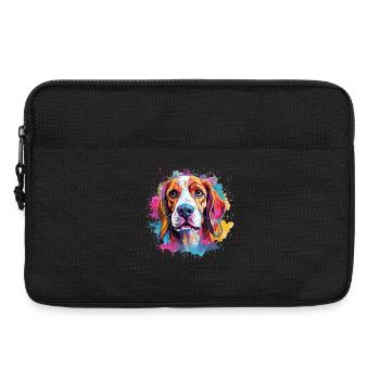Farbenfroher Hunde-Splash-Art-Beagle - Laptoptasche 13" - Schwarz - Vorne