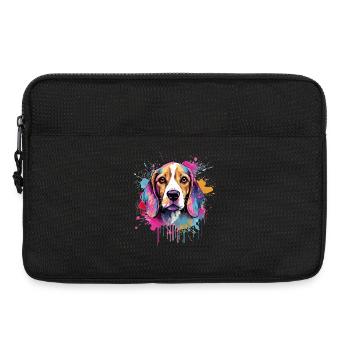 Beagle Color Splash Art Portrait - Laptop bag 13" - black - Front