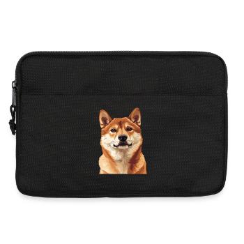 Shiba Inu Portrait Illustration - Sacoche pour ordinateur portable 13 pouces - noir - Devant