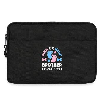 Pink Oder Blau Bruder Liebt Dich Gender Reveal - Laptoptasche 13" - Schwarz - Vorne