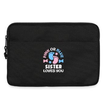 Pink Oder Blau Schwester Liebt Dich Gender Reveal - Laptoptasche 13" - Schwarz - Vorne
