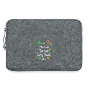 Baby Party Gender Reveal St. Patrick Day - Laptoptasche 13" - Grau meliert - Vorne