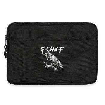F-Caw-F Crow Raven Dark Gothic Humor Lustiger Goth - Laptoptasche 13" - Schwarz - Vorne