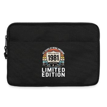 Vintage 1981 45th Birthday Gift Men Women 45 - Sacoche pour ordinateur portable 13 pouces - noir - Devant