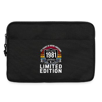 Vintage 1981 45th Birthday Gift Men Women 45 - Sacoche pour ordinateur portable 13 pouces - noir - Devant