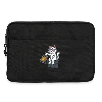 Chat roi avec des lunettes de soleil américaines - Sacoche pour ordinateur portable 13 pouces - noir - Devant