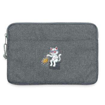 Königskatze mit USA-Sonnenbrille - Laptoptasche 13" - Grau meliert - Vorne