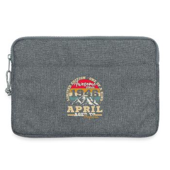 April 1946 Vintage Birthday Gift - Laptop bag 13" - heather grey - Front