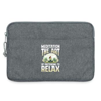 Meditation The Art Of Pretending To Relax - Laptop bag 13" - heather grey - Front
