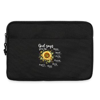 Christlicher Sonnenblumen Glaube Betet Jesus - Laptoptasche 13" - Schwarz - Vorne
