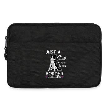 Juste une fille qui adore l’art canin des Border Collies - Sacoche pour ordinateur portable 13 pouces - noir - Devant