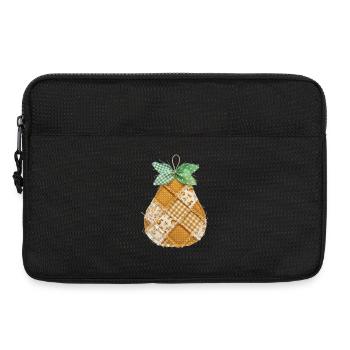 Faux Patchwork Pear Fruit Vintage-Quilt - Laptoptasche 13" - Schwarz - Vorne