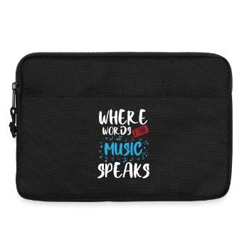Là où les mots manquent, la musique parle Citation graphique - Sacoche pour ordinateur portable 13 pouces - noir - Devant