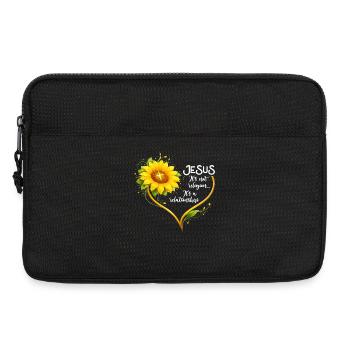 Inspirational Christian Sunflowers Jesus - Laptop bag 13" - black - Front
