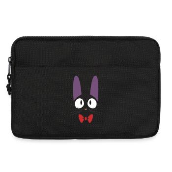 Chat Jiji noir mignon avec nœud papillon rouge - Sacoche pour ordinateur portable 13 pouces - noir - Devant