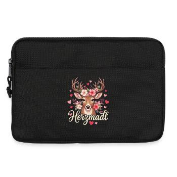 Trachtenshirt Damen Herzmadl T-Shirt Trachten - Laptoptasche 13" - Schwarz - Vorne