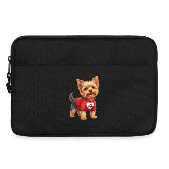 Yorkshire Terrier I Love Mom Cartoon - Laptop bag 13" - black - Front
