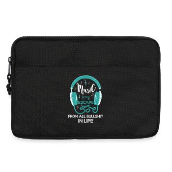 La musique, c’est mon graphique casque d’évasion - Sacoche pour ordinateur portable 13 pouces - noir - Devant