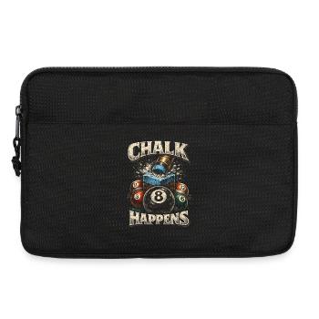 8-Ball Billard Chalk Happens - Laptoptasche 13" - Schwarz - Vorne