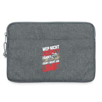  Wer Nicht Stürzt Fährt Fährt Nicht Am Limit - Laptoptasche 13" - Grau meliert - Vorne