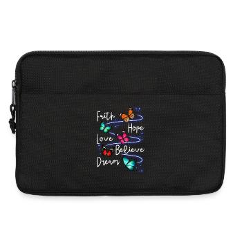 Jardin inspirant des papillons monarques - Sacoche pour ordinateur portable 13 pouces - noir - Devant