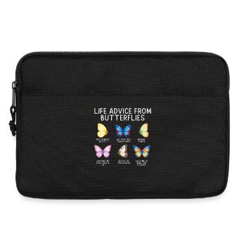 Jardin inspirant des papillons monarques - Sacoche pour ordinateur portable 13 pouces - noir - Devant