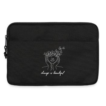 Jardin inspirant des papillons monarques - Sacoche pour ordinateur portable 13 pouces - noir - Devant