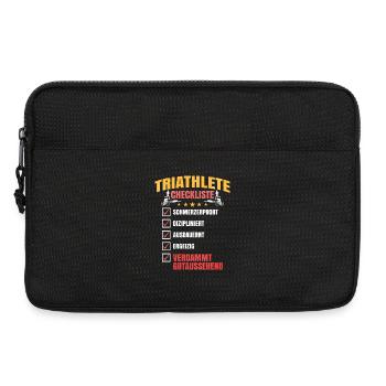 Triathlet Checkliste Motiv - Laptoptasche 13" - Schwarz - Vorne