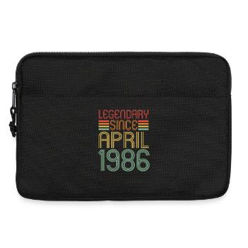 Legendary since April 1986, Retro, Geburtstag - Laptoptasche 13" - Schwarz - Vorne