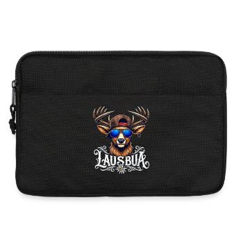 Kinder Trachtenshirt Herren Lausbua T-Shirt Tracht - Laptoptasche 13" - Schwarz - Vorne