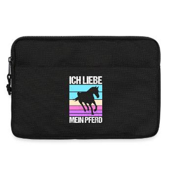 Reiten Pferdeliebhaber Reiterhof Pferde - Laptoptasche 13" - Schwarz - Vorne