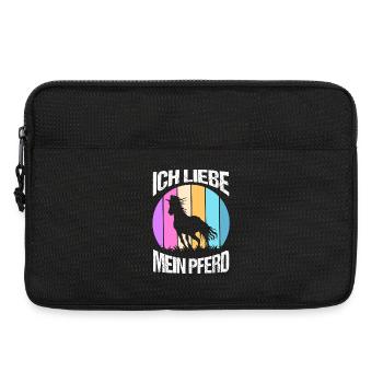 Reiten Pferdeliebhaber Reiterhof Pferde - Laptoptasche 13" - Schwarz - Vorne