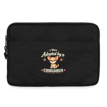 Adopted by Chihuahua | Chihuahua Dog Saying - Laptop bag 13" - black - Front