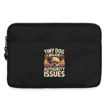 Kleiner Hund, großes Ego | Chihuahua Spruch - Laptoptasche 13" - Schwarz - Vorne
