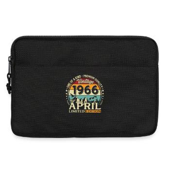Cadeau du 60e anniversaire Mari Original avril 1966 - Sacoche pour ordinateur portable 13 pouces - noir - Devant