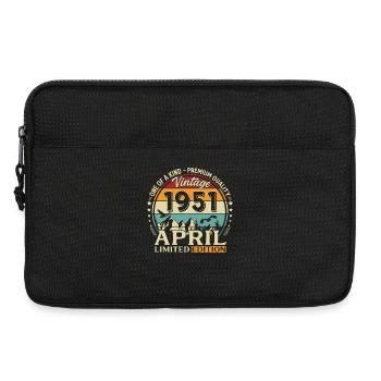 Cadeau du 75e anniversaire Mari Original avril 1951 - Sacoche pour ordinateur portable 13 pouces - noir - Devant