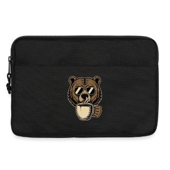 Ours à café à peine réveillé - Sacoche pour ordinateur portable 13 pouces - noir - Devant