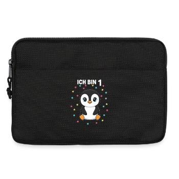 Ich bin 1 - Süßes Pinguin zum 1. Geburtstag - Laptoptasche 13" - Schwarz - Vorne