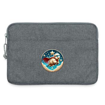 Schaf Superheld Schäfchen Wolle Held - Laptoptasche 13" - Grau meliert - Vorne