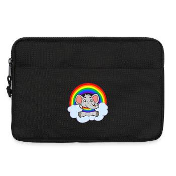 Colorful Baby Elephant Rainbow Cloud - Laptop bag 13" - black - Front
